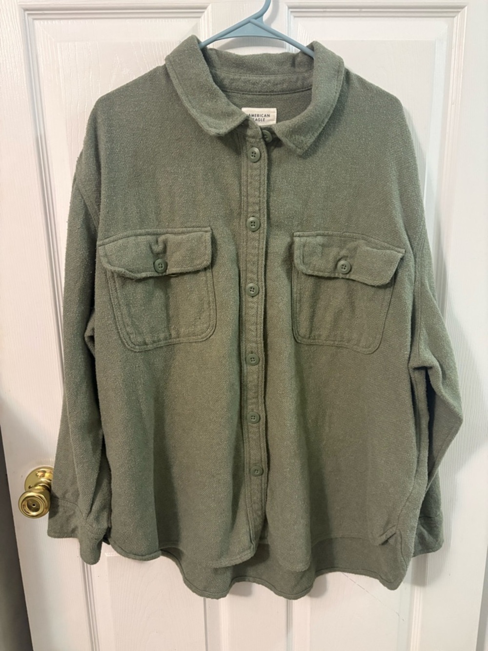 American Eagle oversized fleece cotton shirt - Picture 2 of 6